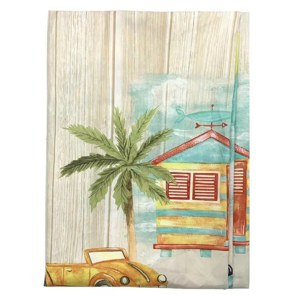 nwot SKL-brand Home By The Surf 70x72-inch Shower Curtain .. Seaside Beach Theme